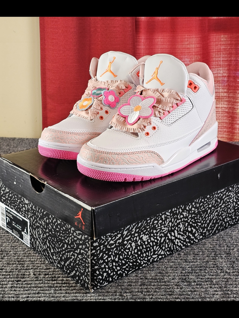 Womens Jordan 3 retro white pink pearl powder floral white Various Sizes new